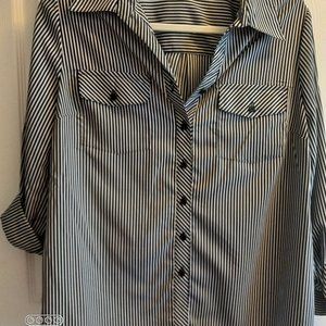 Striped Long Sleeved Blouse Size PL